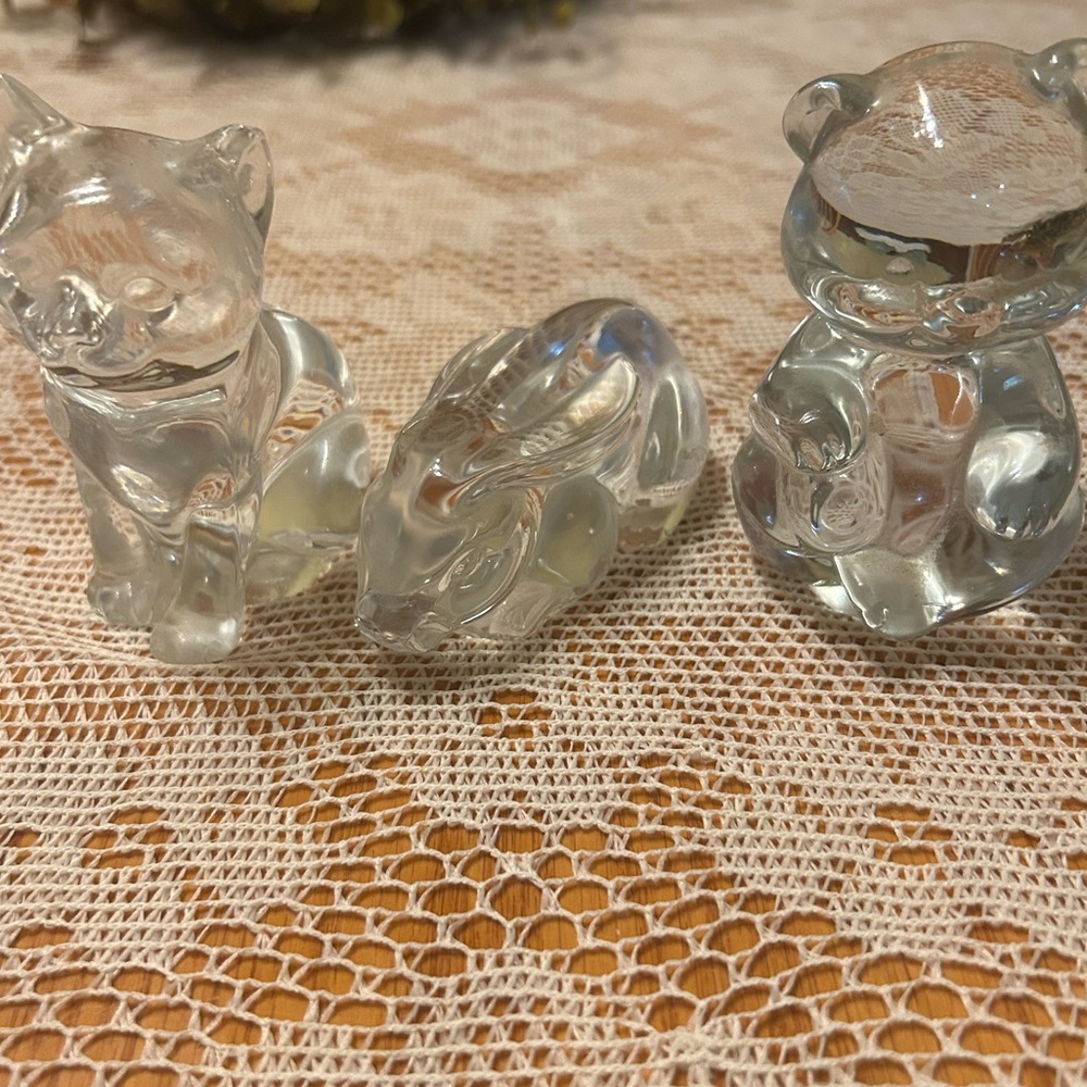 Princess House Clear Glass Animal Figurines Set